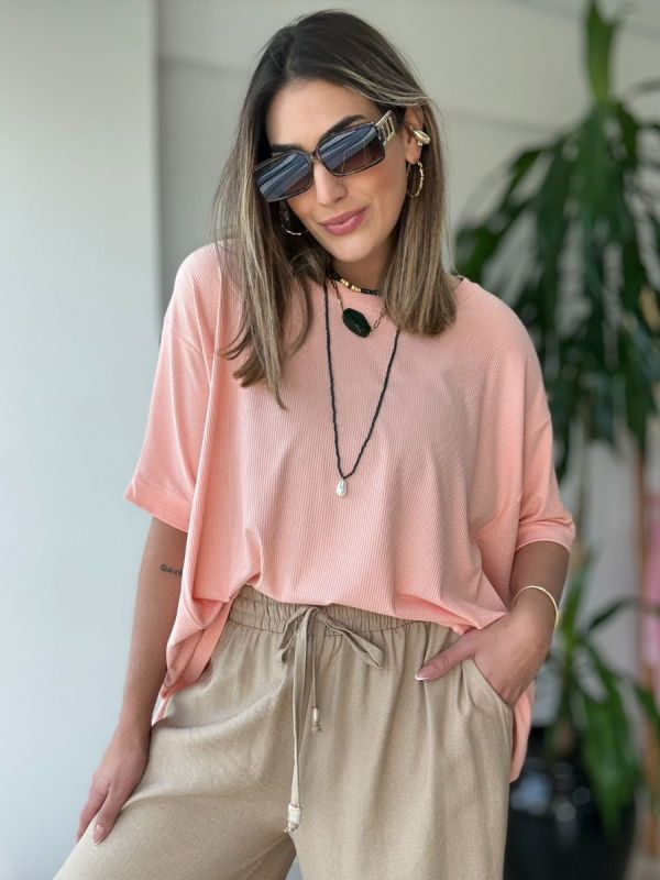 BLUSA BIG SEM MANGA RIB