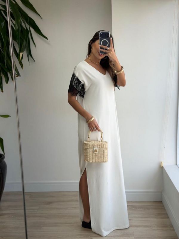 VESTIDO CAMISETAO RENDA