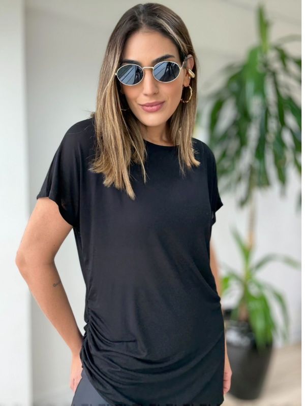 BLUSA SOFT COM FRANZIDO LATERAL