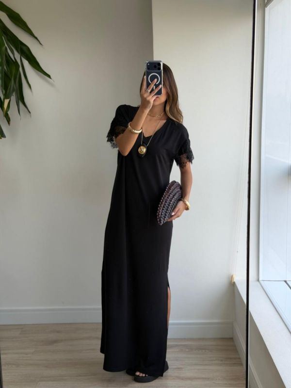 VESTIDO CAMISETAO RENDA