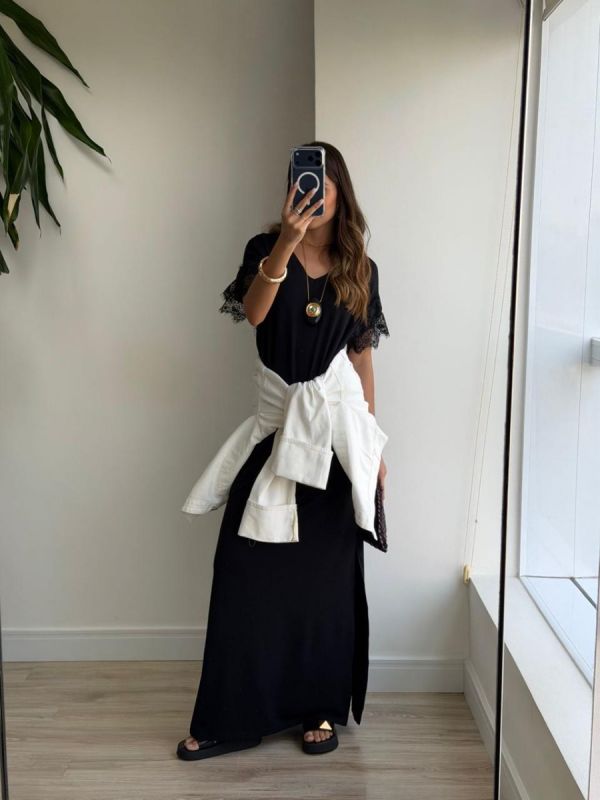 VESTIDO CAMISETAO RENDA