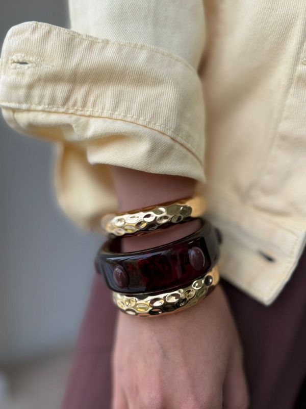 BRACELETE TEXTURIZADO DOURADO