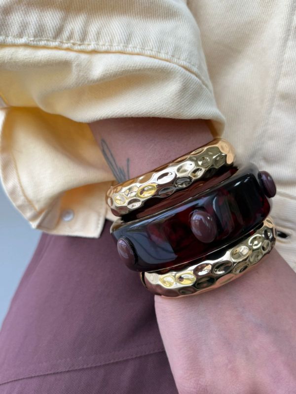 BRACELETE TEXTURIZADO DOURADO