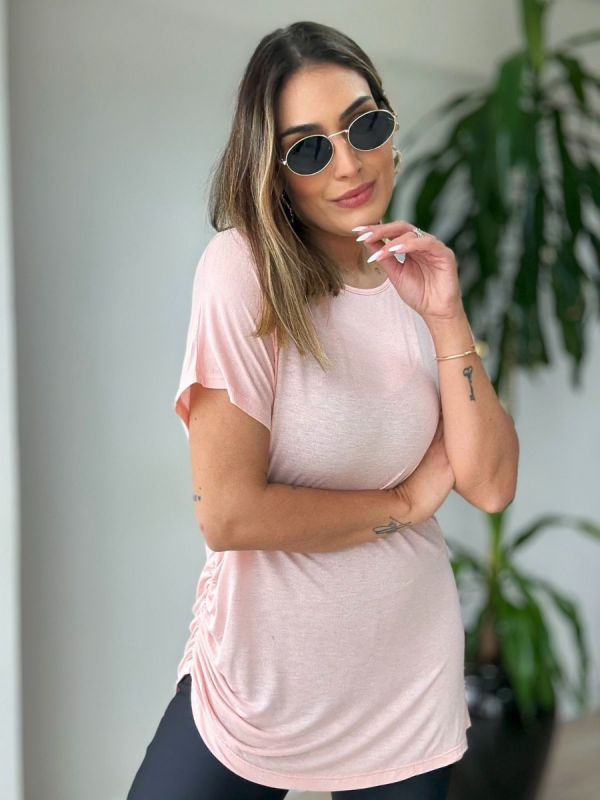BLUSA SOFT COM FRANZIDO LATERAL