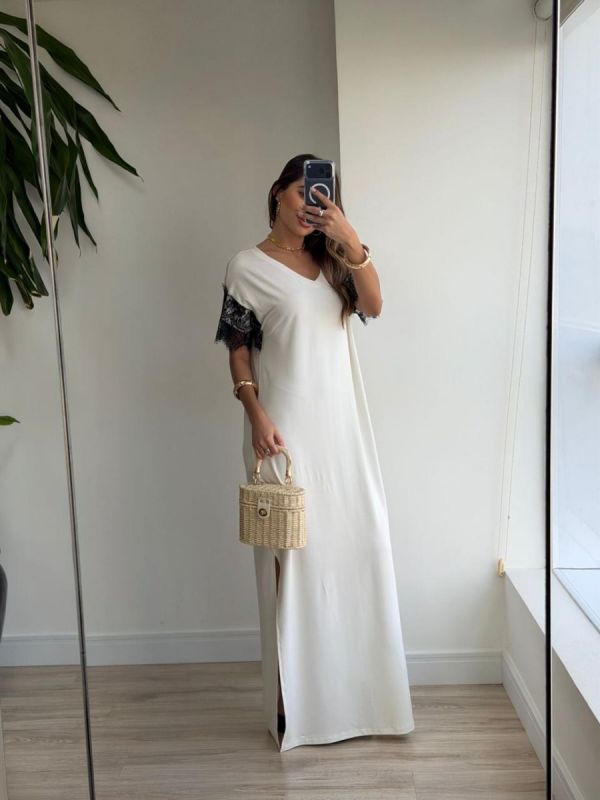 VESTIDO CAMISETAO RENDA