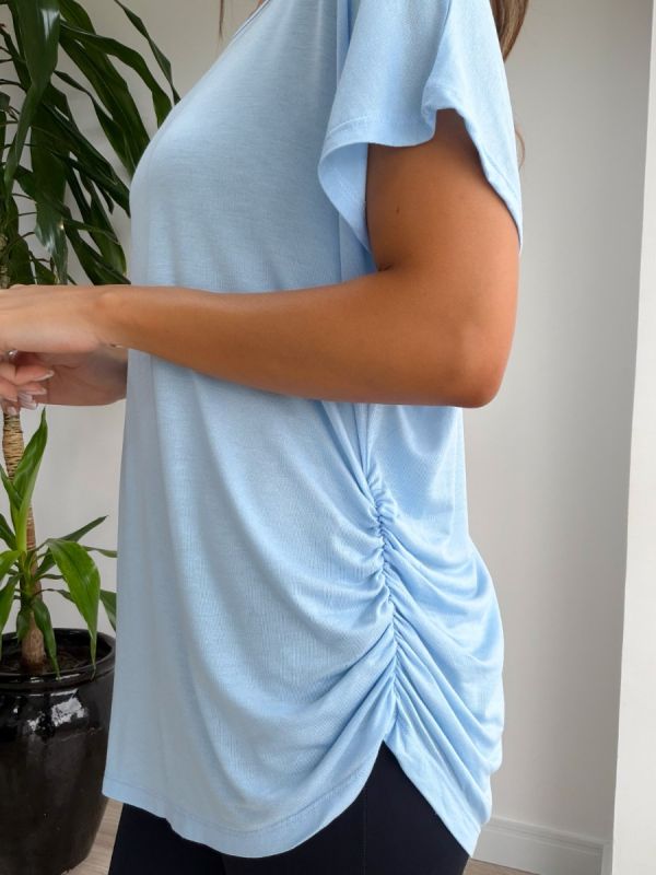 BLUSA SOFT COM FRANZIDO LATERAL