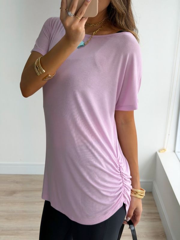 BLUSA SOFT COM FRANZIDO LATERAL