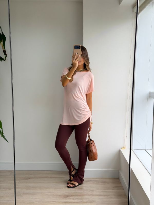 BLUSA SOFT COM FRANZIDO LATERAL