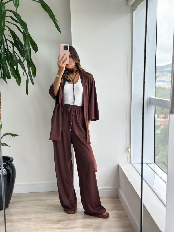 CALCA PANTALONA SUEDE COM PONTEIRA