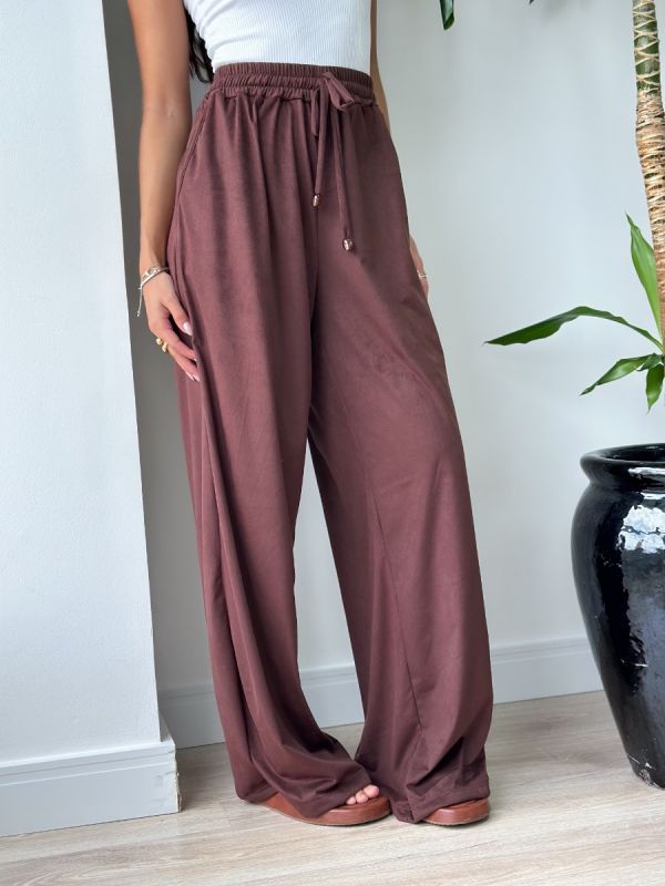 CALCA PANTALONA SUEDE COM PONTEIRA