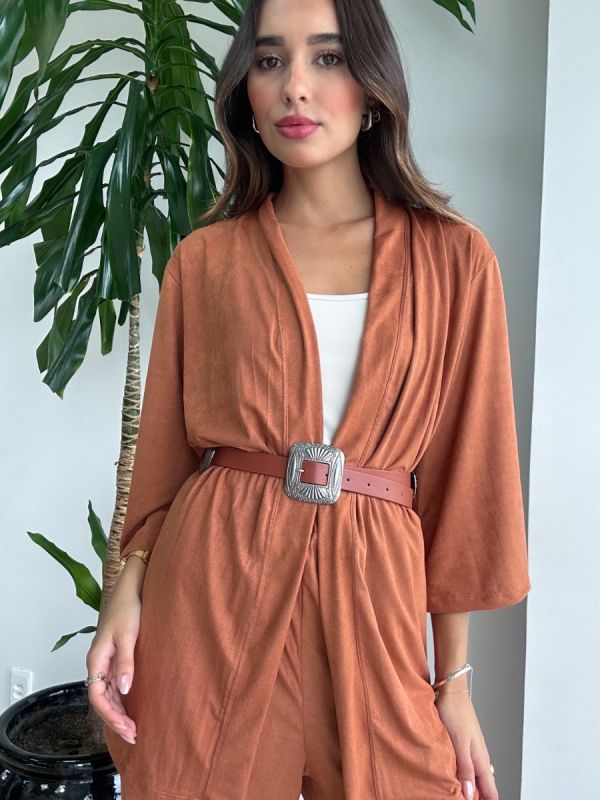 CALCA PANTALONA SUEDE COM PONTEIRA