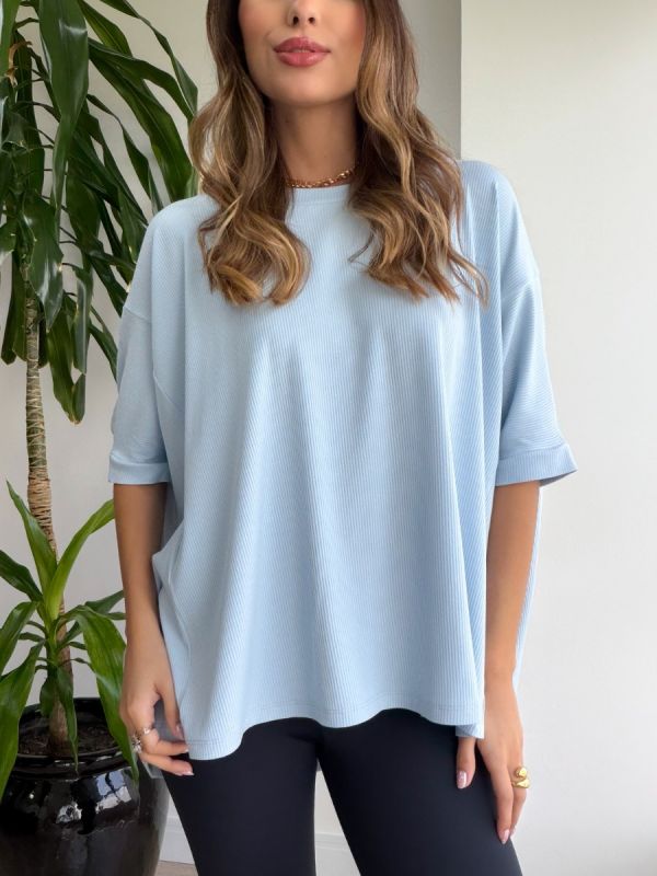 BLUSA BIG SEM MANGA RIB