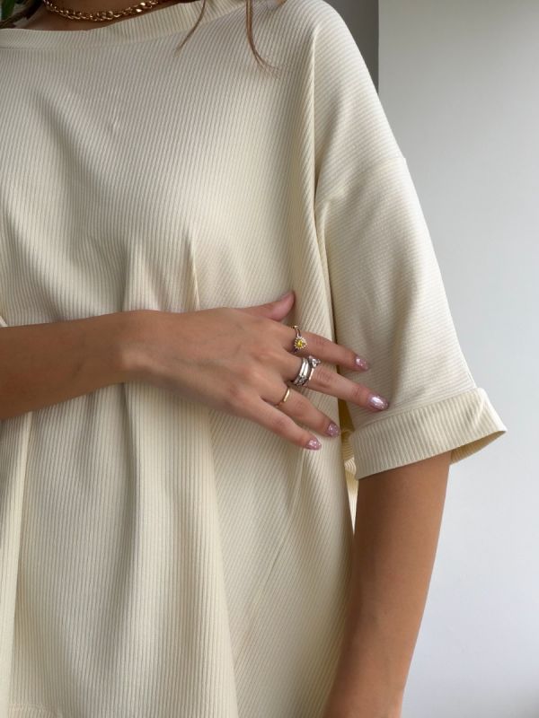 BLUSA BIG SEM MANGA RIB