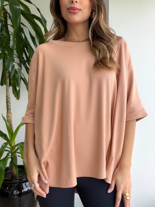 BLUSA BIG SEM MANGA RIB
