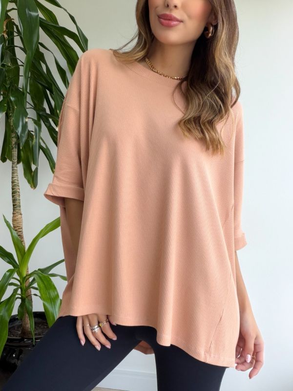 BLUSA BIG SEM MANGA RIB