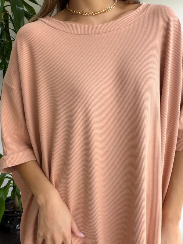 BLUSA BIG SEM MANGA RIB