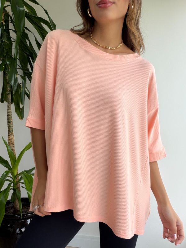 BLUSA BIG SEM MANGA RIB