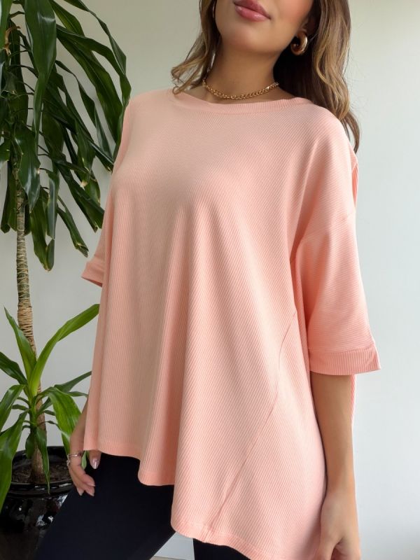 BLUSA BIG SEM MANGA RIB