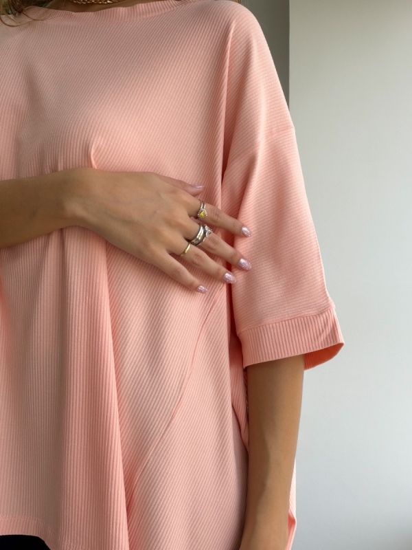 BLUSA BIG SEM MANGA RIB