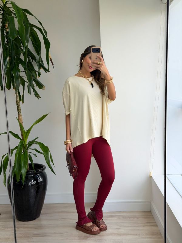 BLUSA BIG SEM MANGA RIB