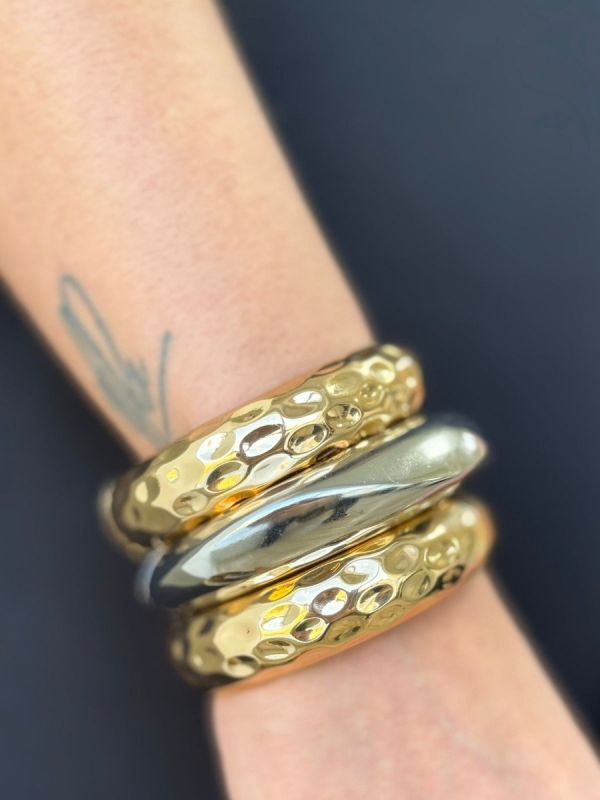 BRACELETE TEXTURIZADO DOURADO