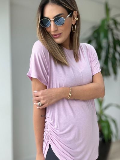 BLUSA SOFT COM FRANZIDO LATERAL